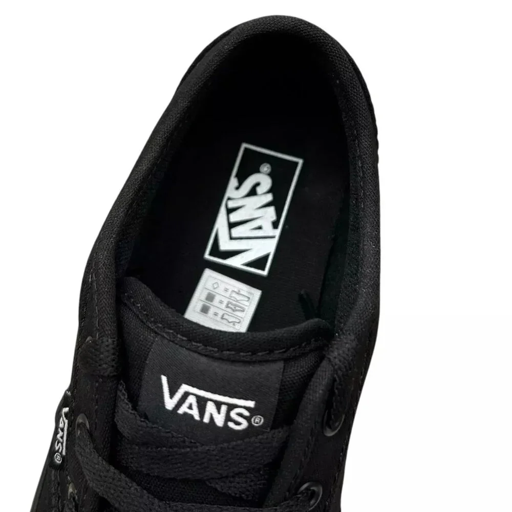 Vans Atwood Youth Boy's/Girl's‎ Canvas Shoes Size 3 Solid Black Low Top Lace up